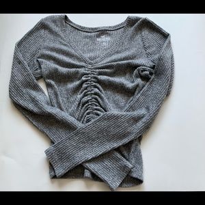 hollister gray cinched shirt